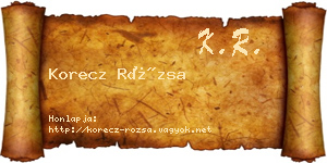 Korecz Rózsa névjegykártya