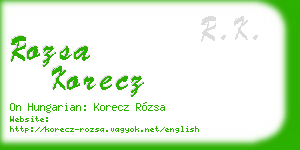 rozsa korecz business card