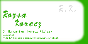 rozsa korecz business card